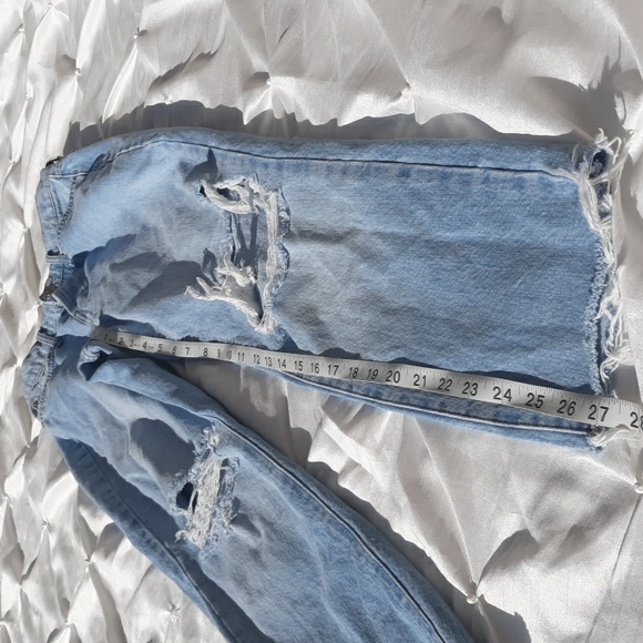 BDG Slim Straight 27 Distressed Knee Raw Hem Button Fly Hi Rise Jeans - Picture 6 of 17